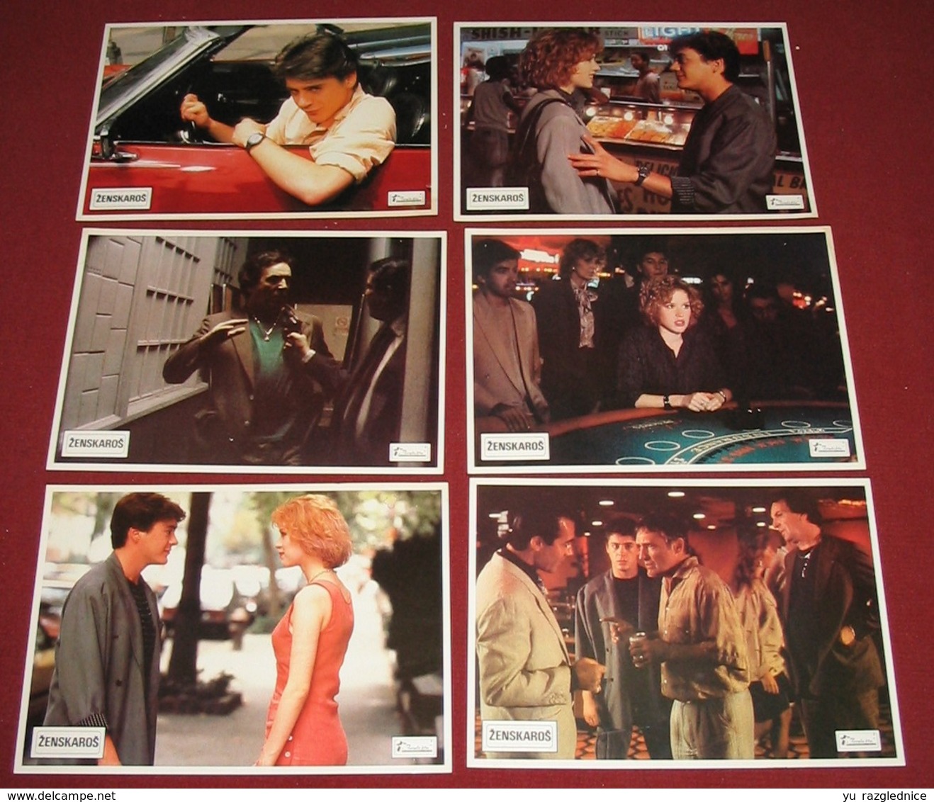 Robert Downey Jr PICK-UP ARTIST Molly Ringwald  6x Yugoslavian Lobby Cards - Foto's