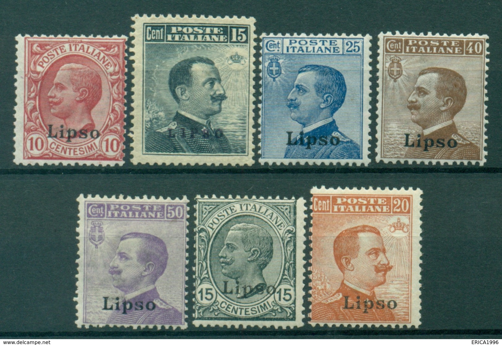 V9231 ITALIA OCCUPAZIONI EGEO LIPSO 1912-22 Sovrastampati, MH*, Val. Cat. € 84, Buone Condizioni (MC) - Aegean (Lipso)