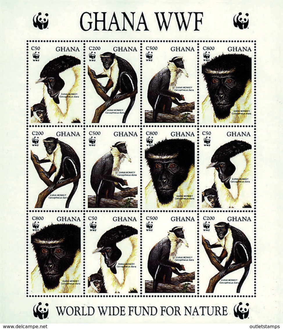 Ref. 12650 * NEW *  - GHANA . 1994. DIANA MONKEY. MONO DIANA - Ghana (1957-...)