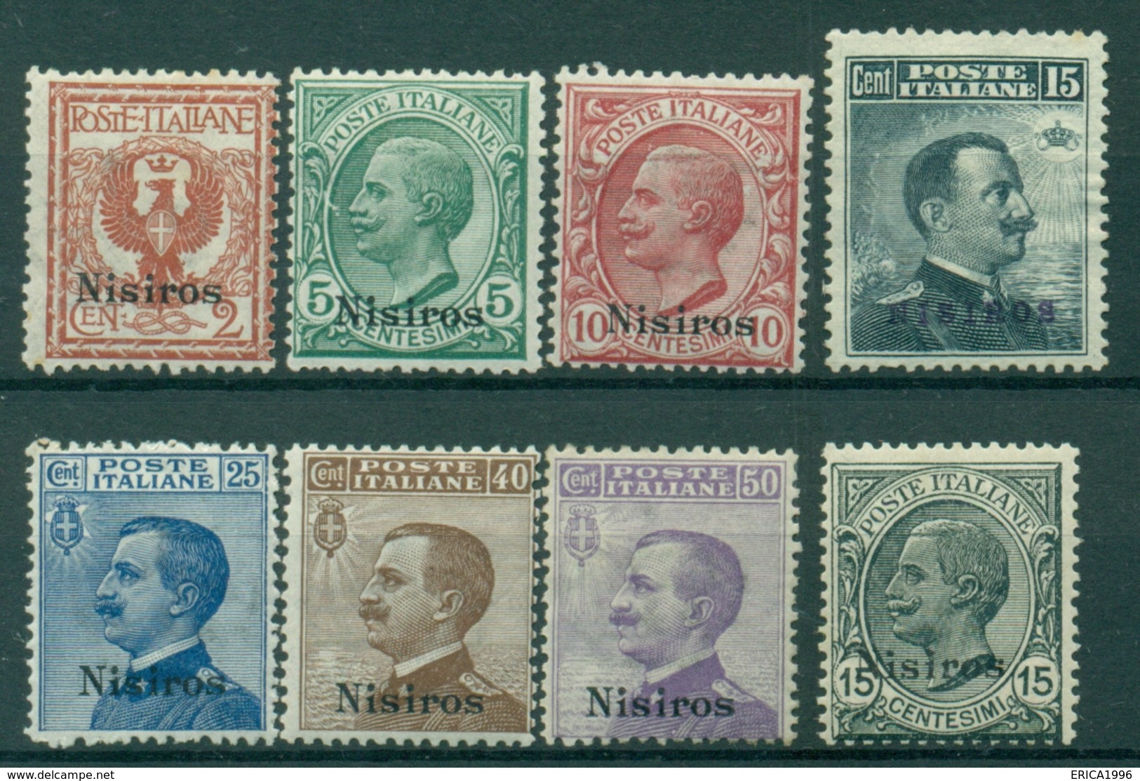 V9232 ITALIA OCCUPAZIONI EGEO NISIRO 1912-22 Sovrastampati, MH*, Val. Cat. € 130, Buone Condizioni (MC) - Egeo (Nisiro)