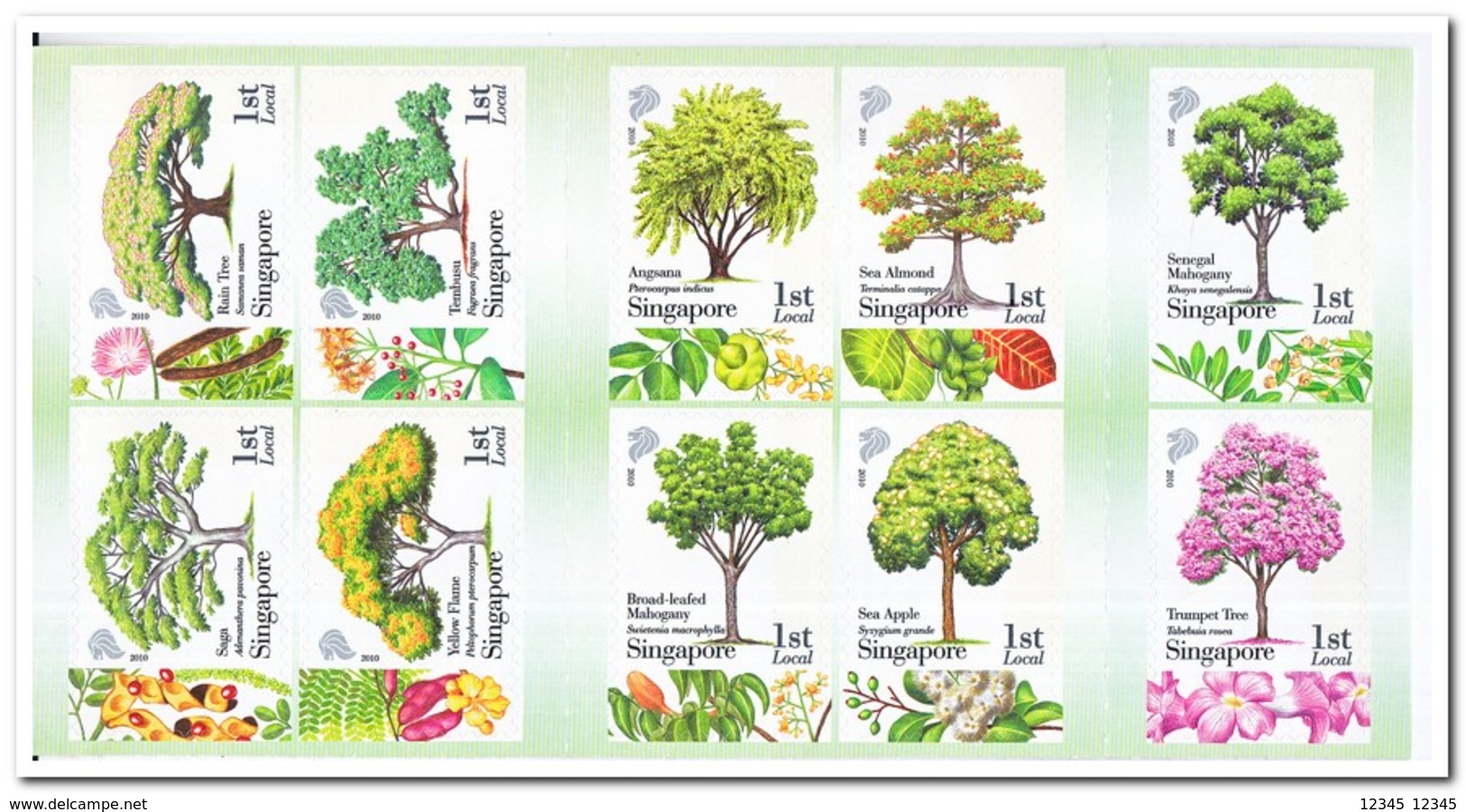 Singapore 2010, Postfris MNH, Trees ( Booklet ) - Singapore (1959-...)