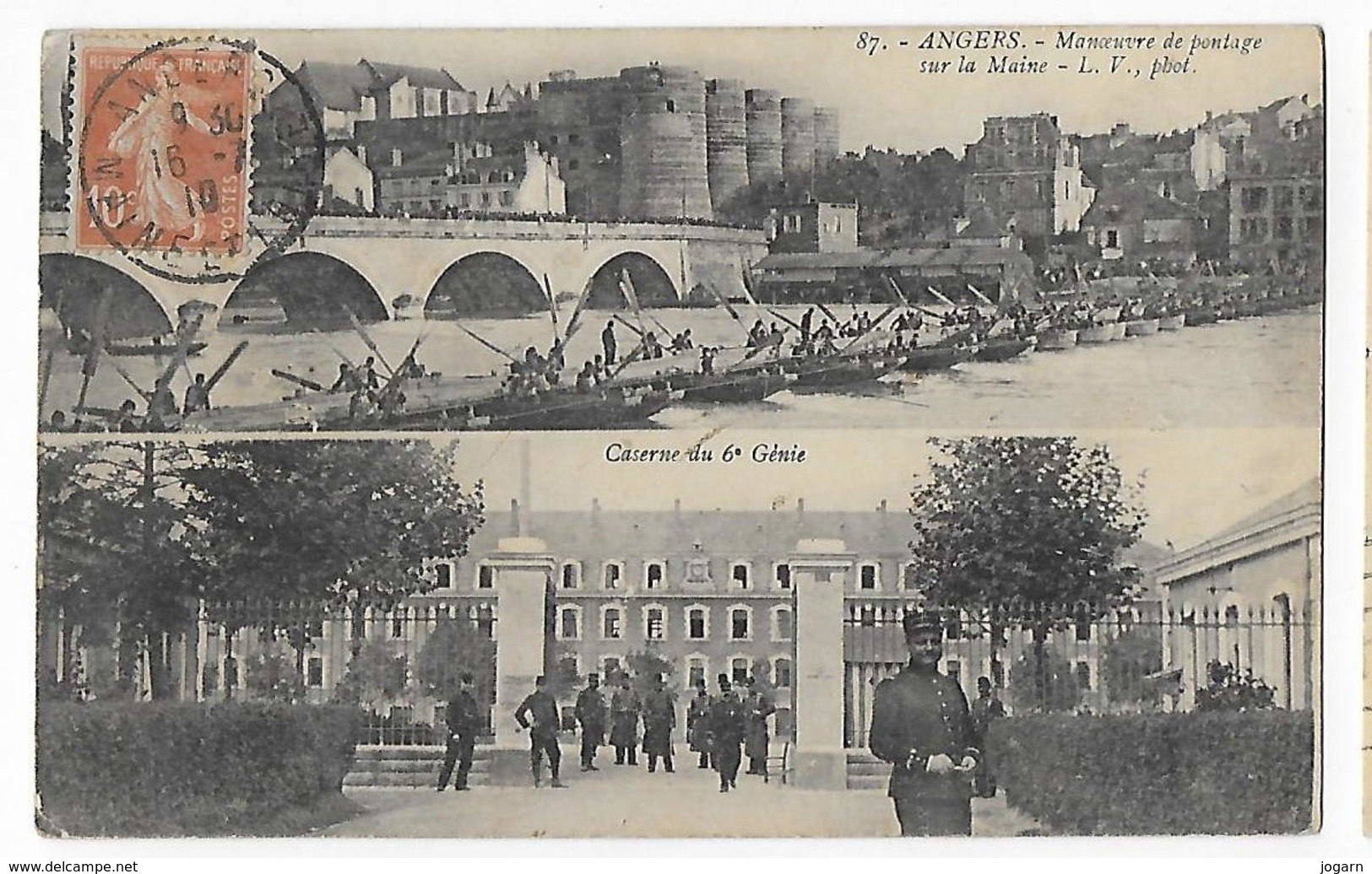 49 - ANGERS - Caserne Du 6ème Génie & Manoeuvre De Pontage Sur La Maine           BA - Angers