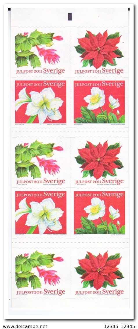 Zweden 2011, Postfris MNH, Flowers, Christmas ( Booklet ) - 1981-..