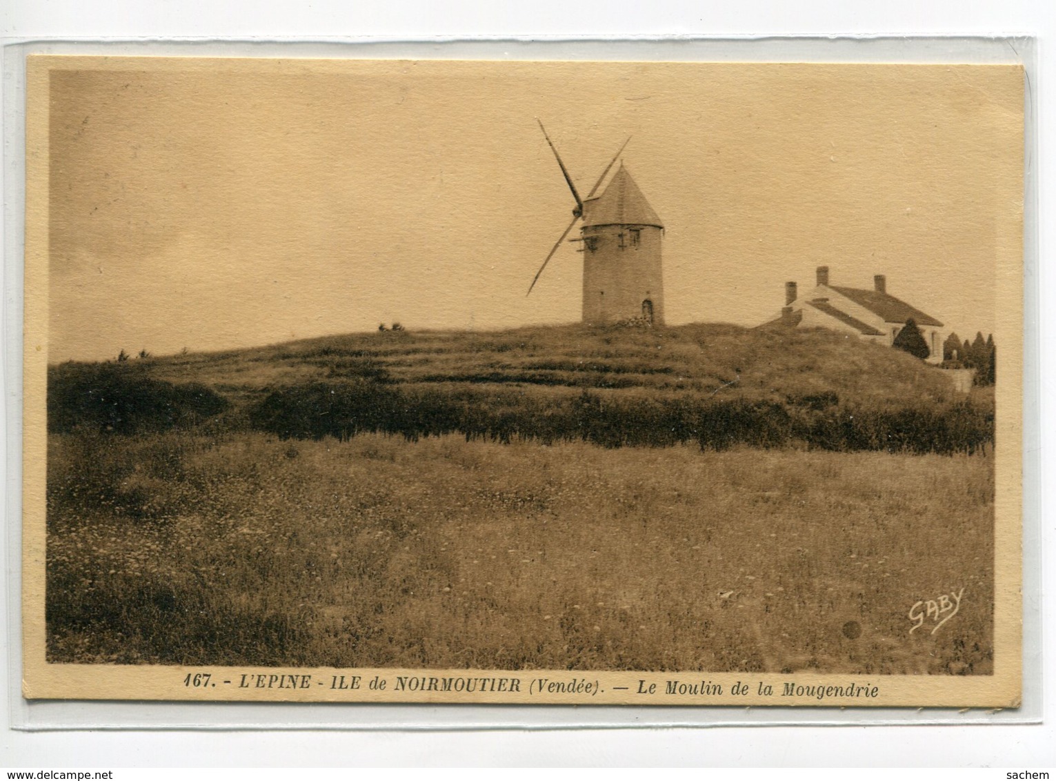 85 NOIRMOUTIER L'EPINE Le Moulin De La Mougendrie 167 Gaby écrite Du Vilage En 1938 Timbrée     D05 2019 - Noirmoutier