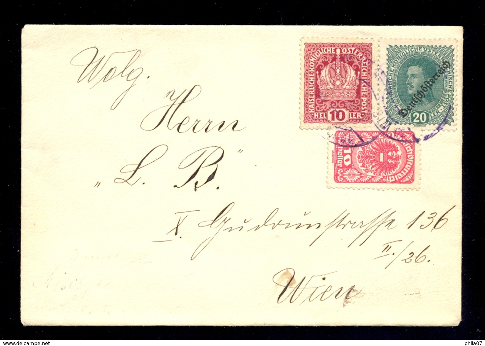 Austria - Letter Sent Loco Wien, Mixed Franking / 2 Scans - Other & Unclassified