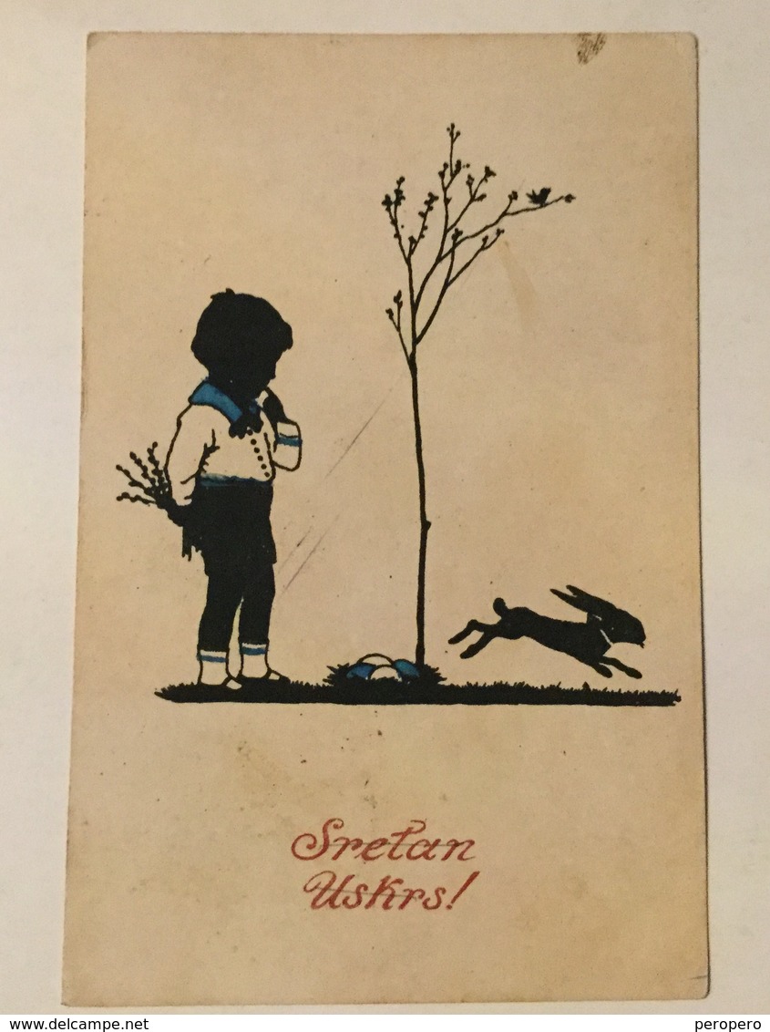 AK  SILHOUETTE   EASTER  OSTERN  1922 - Siluette