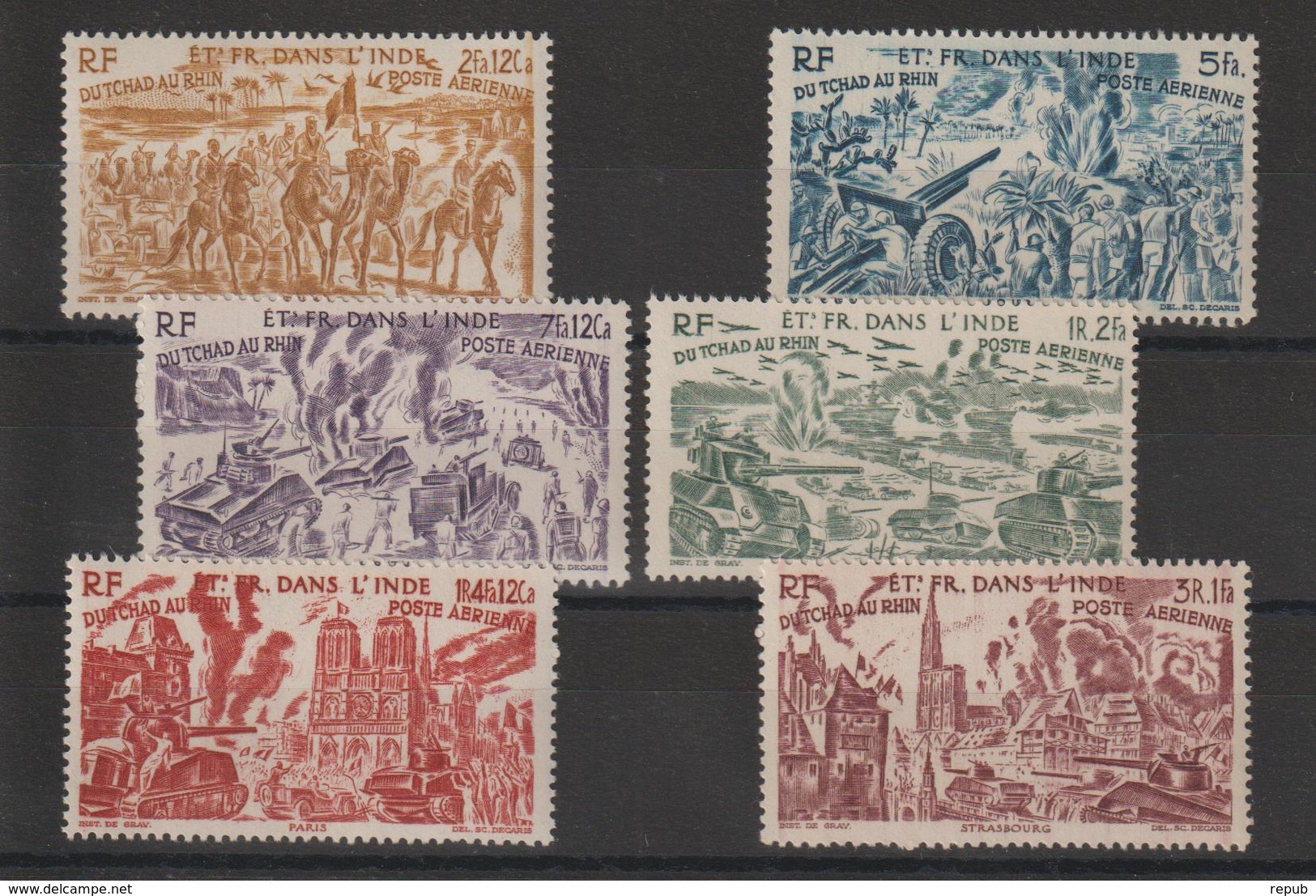 Inde 1946 Série PA 11 à 16 , 6 Val ** MNH - Unused Stamps