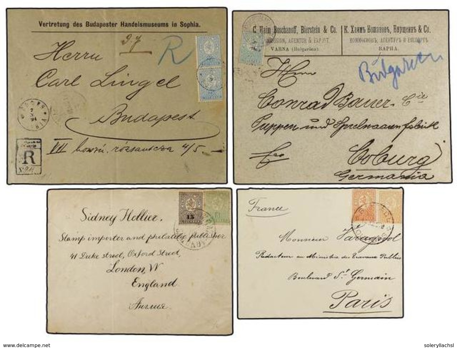 BULGARIA. 1891-97. Eigth Covers, Different Frankings, Some Registered. - Autres & Non Classés