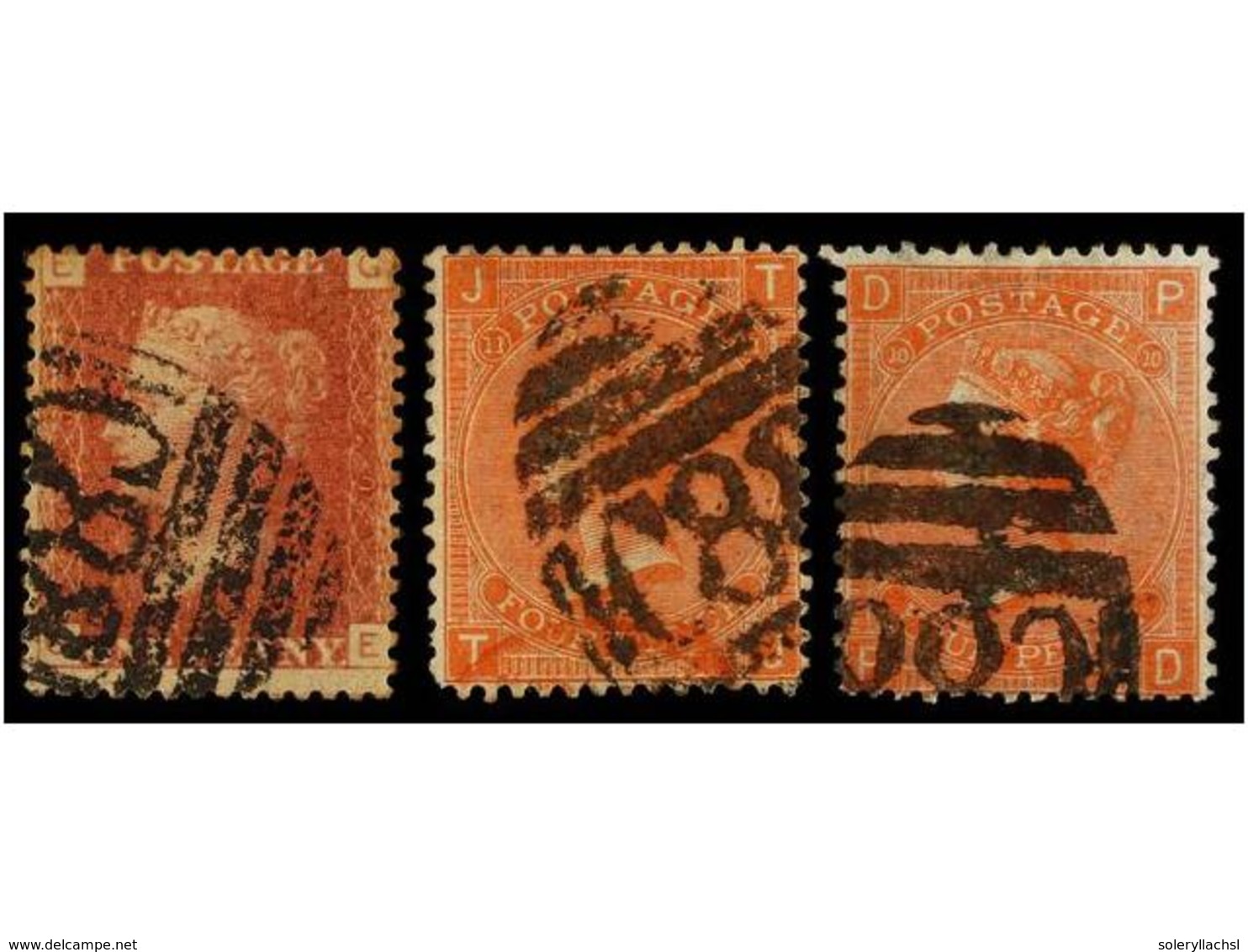 CUBA. Sellos Ingleses De  1 P.  Rojo Y  4 P.  Naranja (pl. 10 Y Pl. 11) Mat.  C88  De La B.P.O. De SANTIAGO DE CUBA. MUY - Andere & Zonder Classificatie