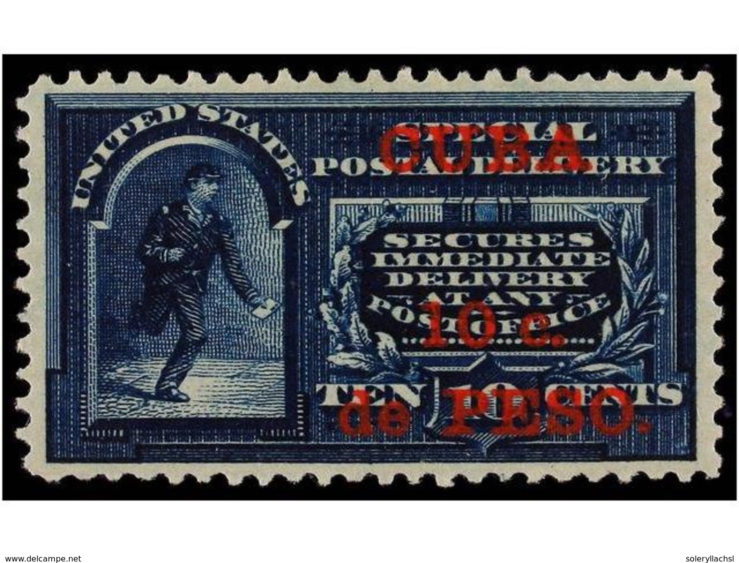 * CUBA: OCUPACION ESTADOS UNIDOS. Sc.E1a. 1899.  10 Cts.  Azul  SIN PUNTO  Después De CUBA. Excelente Centraje. RARO. - Andere & Zonder Classificatie