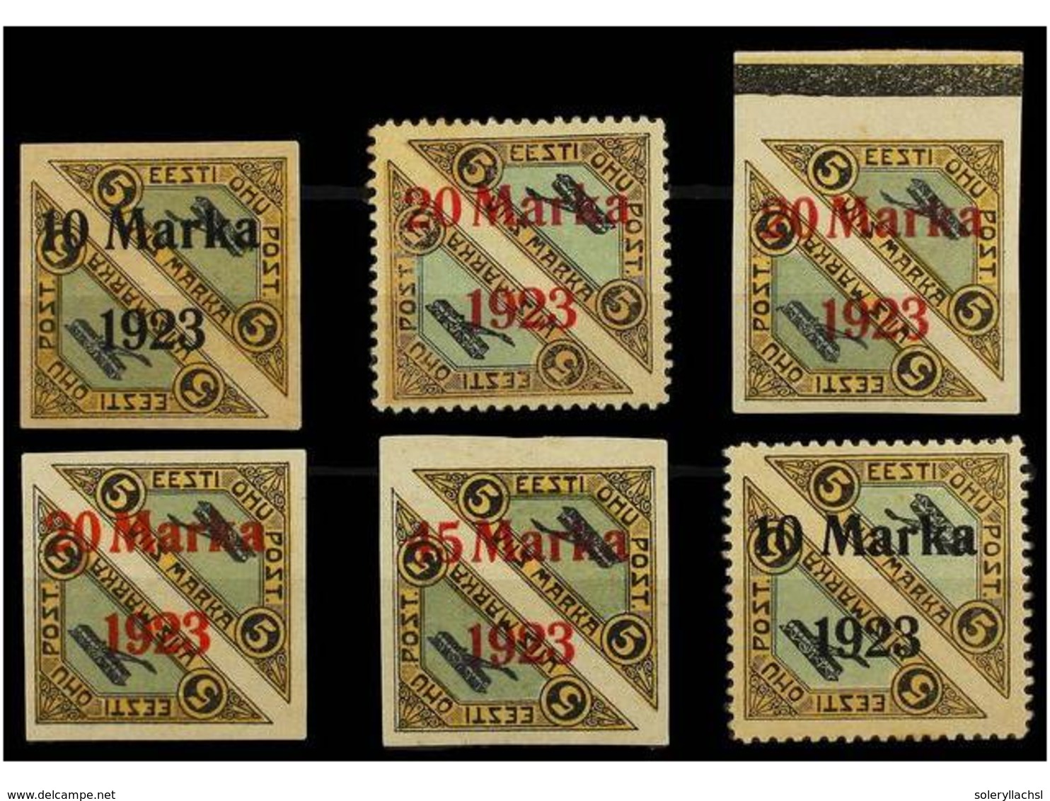 * ESTONIA. Mi.43A/44A, 43B, 44Ba, 44Bb, 45BI. 1923. Toned Gum. Michel.1.320€. - Altri & Non Classificati