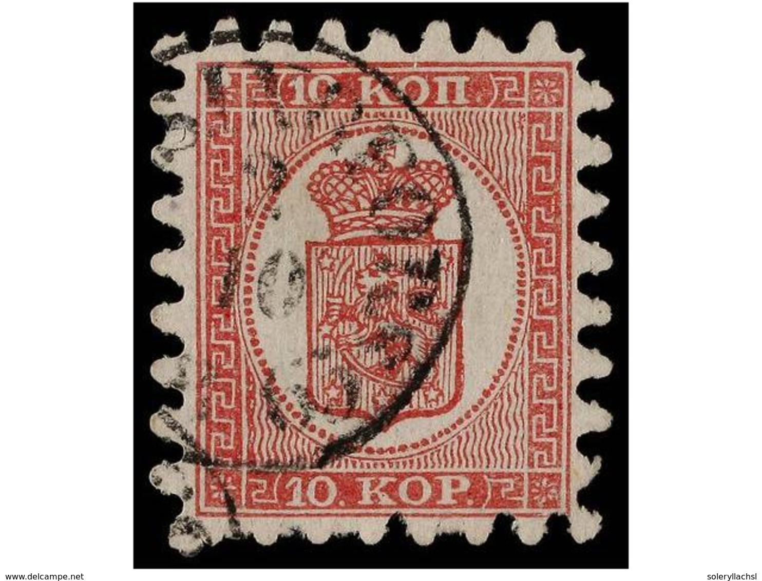 ° FINLANDIA. Mi.4B. 1860.  10 K.  Carmine-rose. Fine. Michel.200€. - Altri & Non Classificati