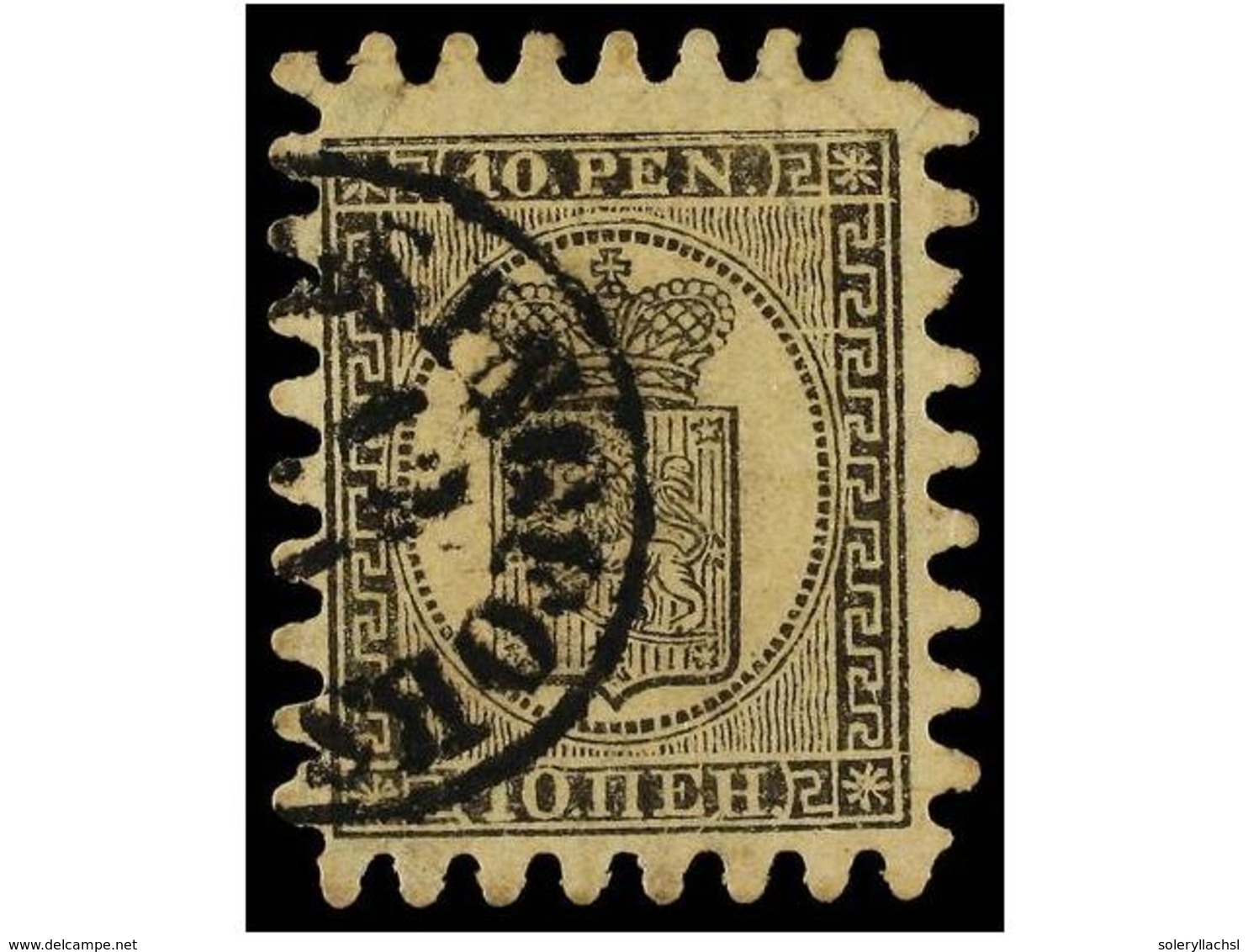 ° FINLANDIA. Mi.7Bx. 1866.  10 P.  Black On Salmon. Minor Tear At The Top Margin. Very Nice Presence. Michel.550€. - Sonstige & Ohne Zuordnung