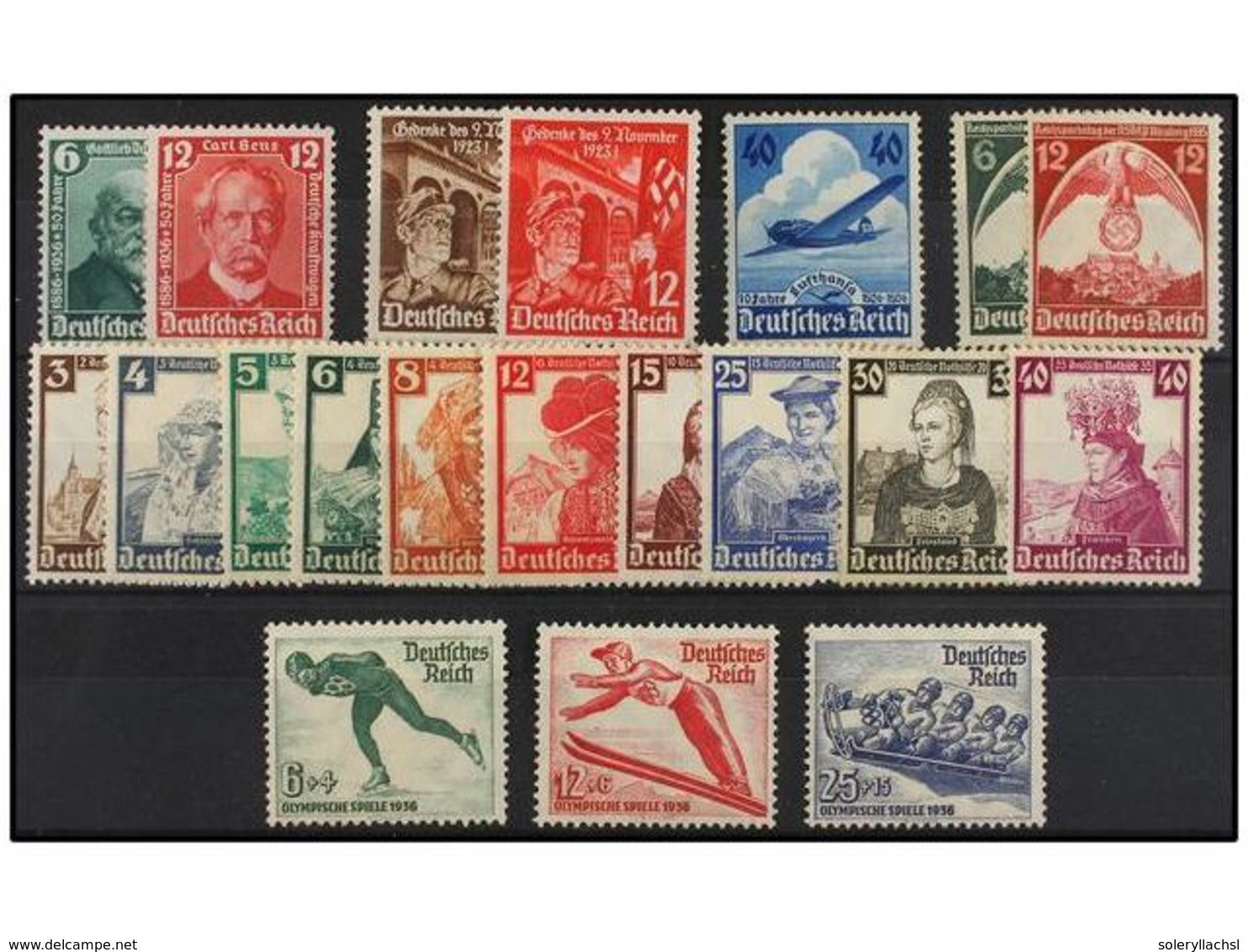 ** ALEMANIA. Mi.586/87, 588/97, 598/99, 600/02, 603, 604/05. 1935-36. Complete Sets, Never Hinged. Michel.372€. - Altri & Non Classificati