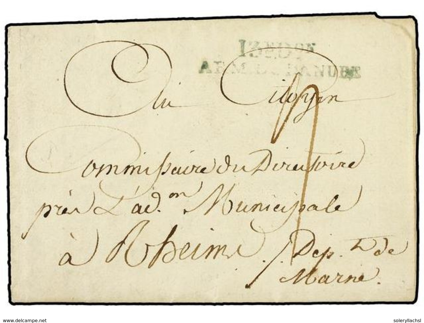 ALEMANIA. 1800 (Oct. 11). Printed Entire Letter From KRONAU From 10th Regiment Of Cavalry To FRANCE Struck With Two Line - Altri & Non Classificati