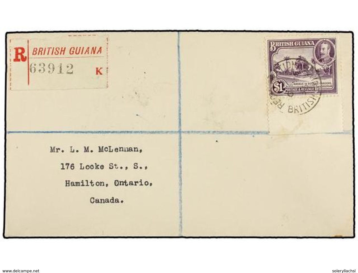GUAYANA BRITANICA. Sg.288/300. 1935. BRITISH GUIANA To CANADA. Complete Set On Eight Registered Covers. Arrival On Rever - Andere & Zonder Classificatie