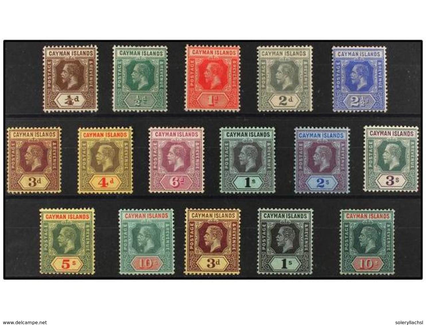 * CAIMANES. Sg.40/52 + 45a, 48a, 52a. 1912-20. Complete Set, Plus  3 D., 1 Sh.  And  10 Sh.  White Black. Stanley Gibbon - Andere & Zonder Classificatie