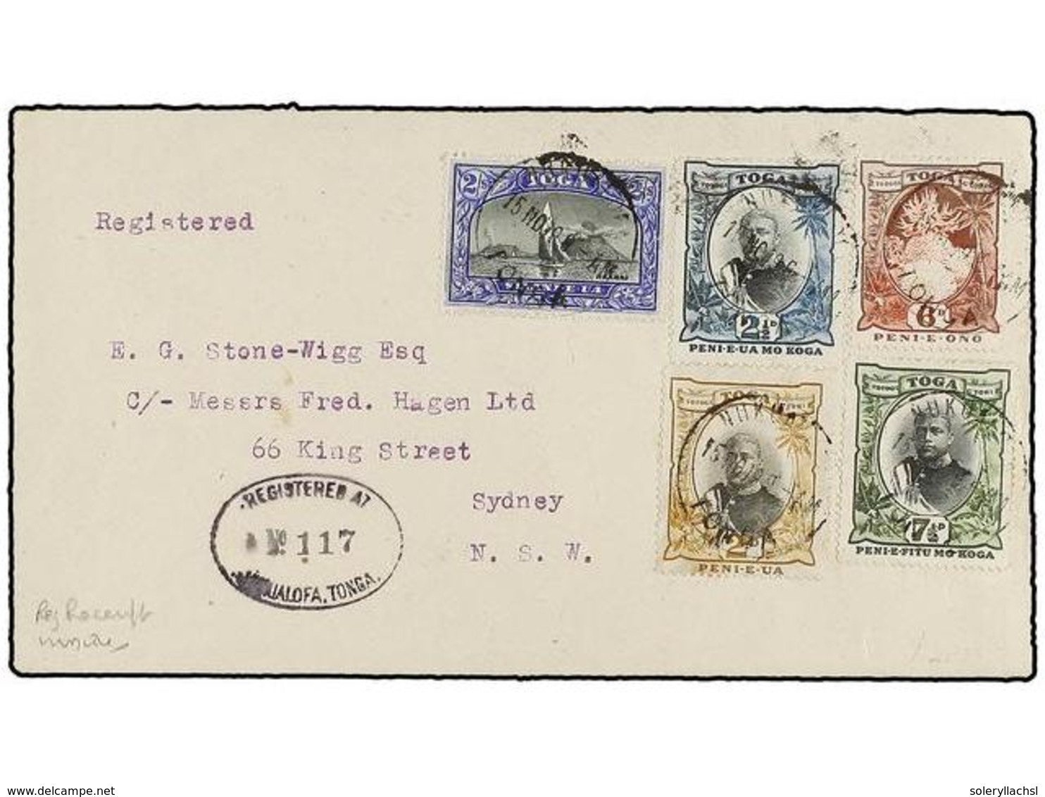 TONGA. Sg.41, 43, 47, 48, 51. 1899. NUKUALOFA To SYDNEY (Australia).  2 D., 2 1/2 D. ,  6 D. ,  7 1/2 D.  And  2 Sh.  St - Other & Unclassified