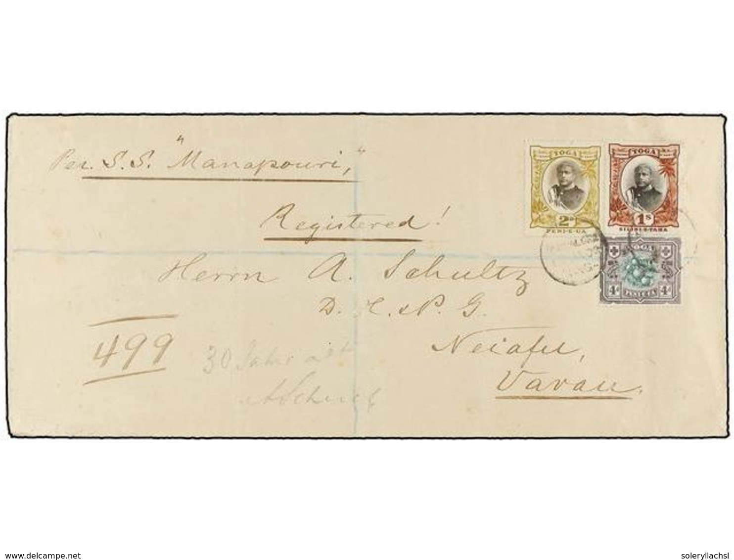 TONGA. Sg.42, 45, 50. 1902. NUKU'ALOFA To VAVAU.  2 D. ,  4 D.  And  1 Sh.  Rare Inter-island Mail, Arrival On Back. - Altri & Non Classificati