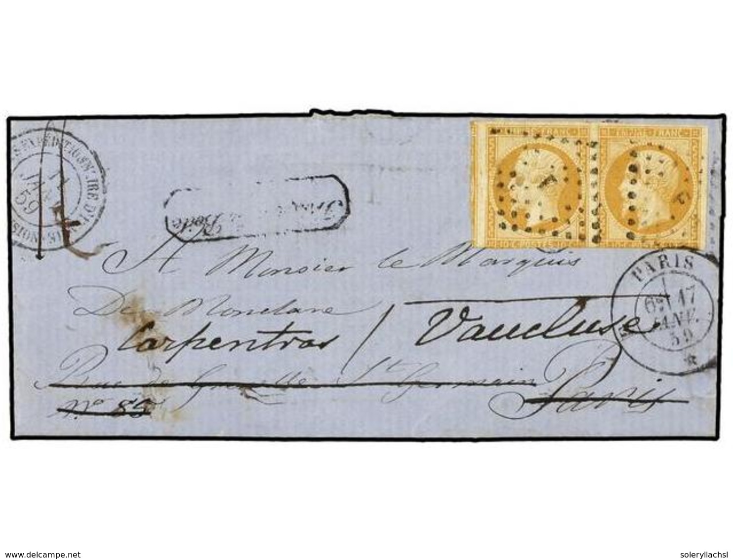 ITALIA. Ce.13. 1859 (Jan 11). Entire Letter Written From French Soldier In ROME To PARIS With Divisional Datestamp At Le - Altri & Non Classificati