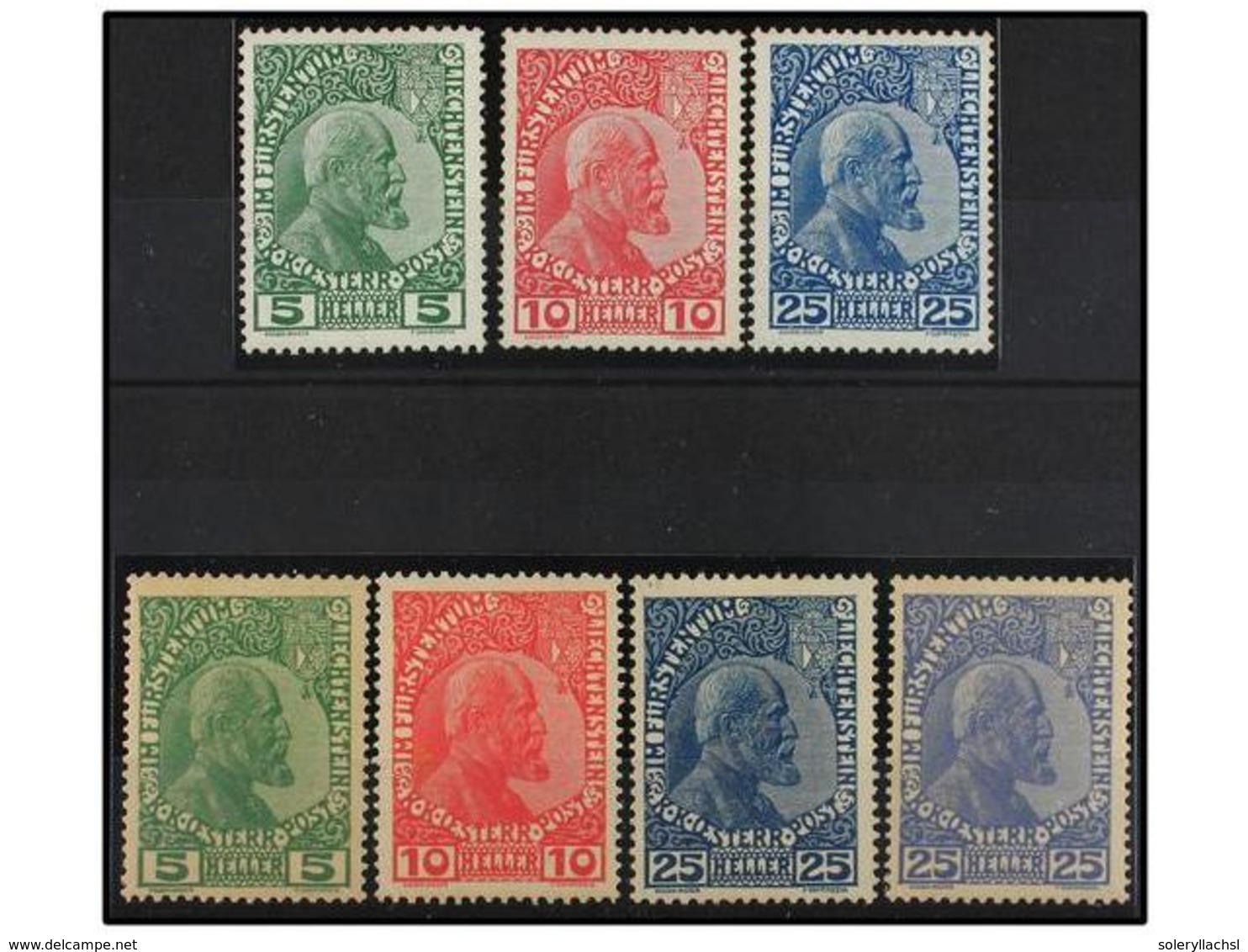 ** LIECHTENSTEIN. Yv.1/3 + 1a/3a + 3b. 1912. Complete Set, Never Hinged. LUXE. Yvert.4.840€. - Other & Unclassified