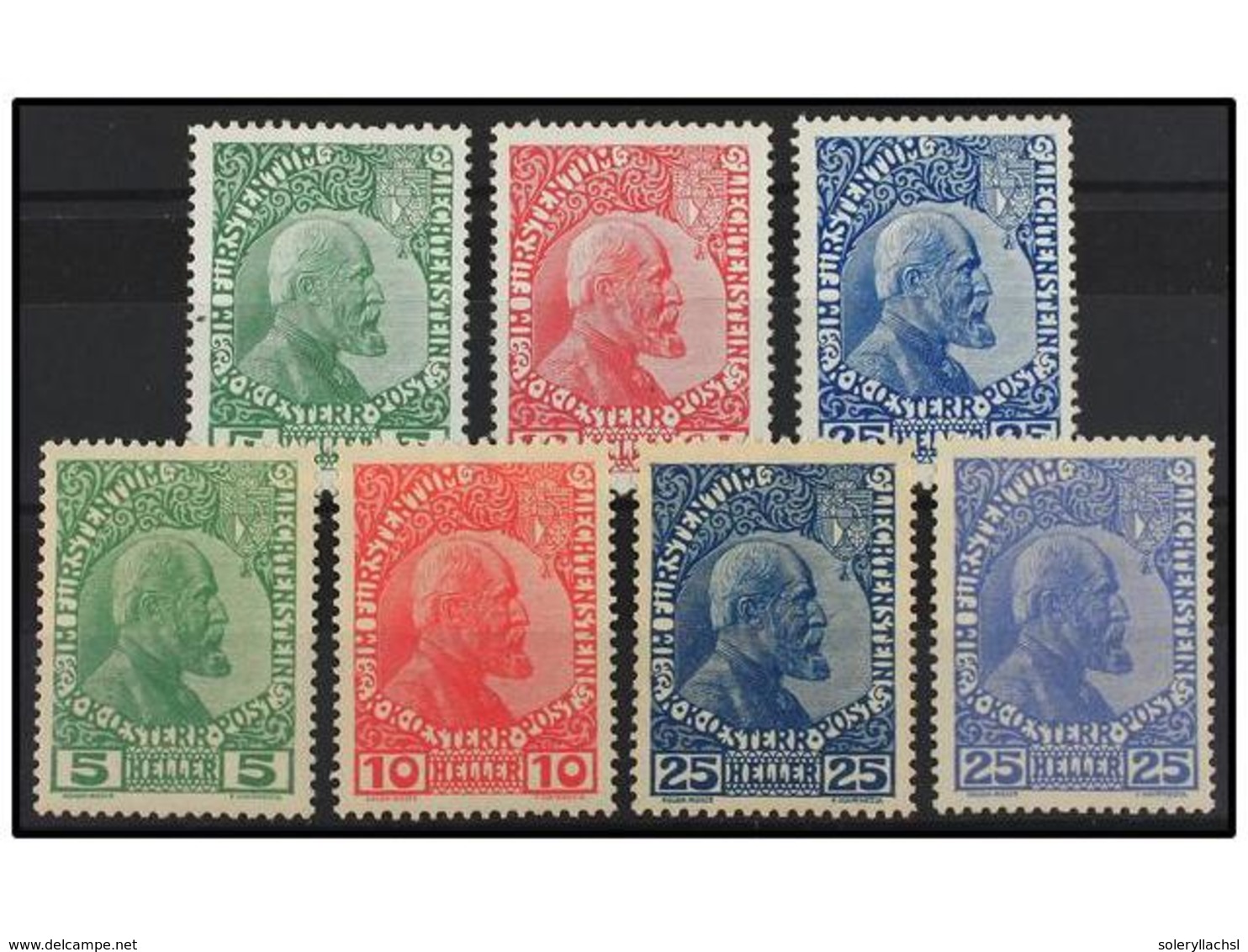 ** LIECHTENSTEIN. Mi.1/3x+1/3y. 1912. COMPLETE Set, Never Hinged. LUXE. Cert. Rupp And Marxer (Yvert 4.840€). - Andere & Zonder Classificatie