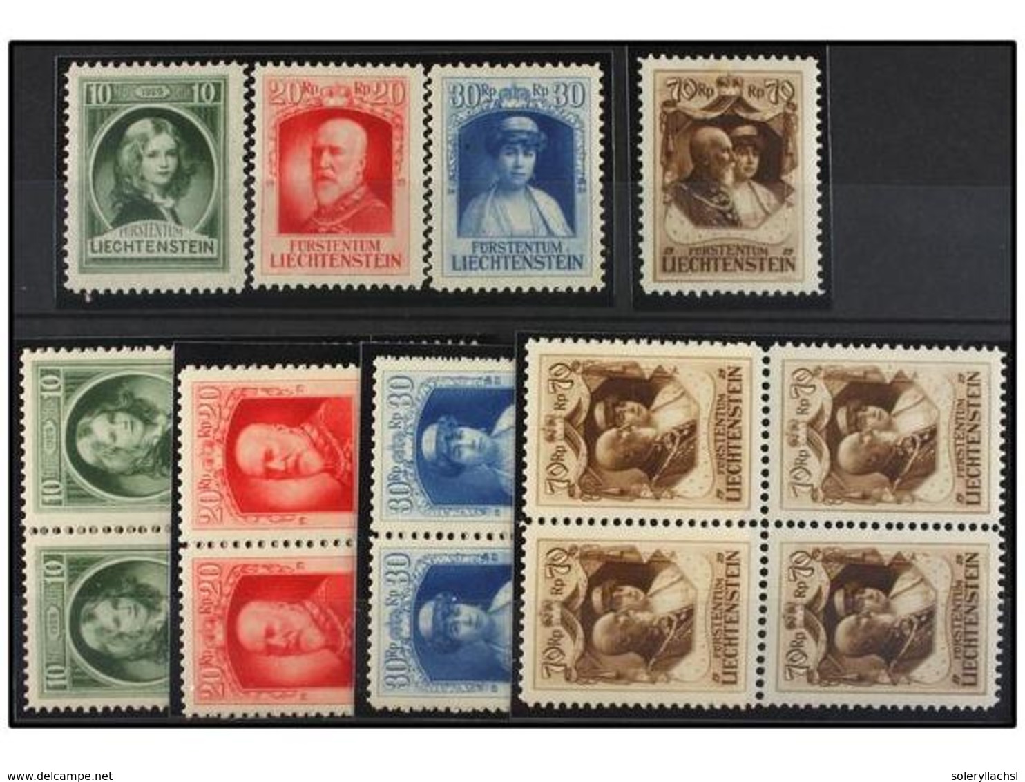 ** LIECHTENSTEIN. Yv.90/93 (5). 1929. Five Sets, Never Hinged. LUXE. Yvert.325€. - Altri & Non Classificati