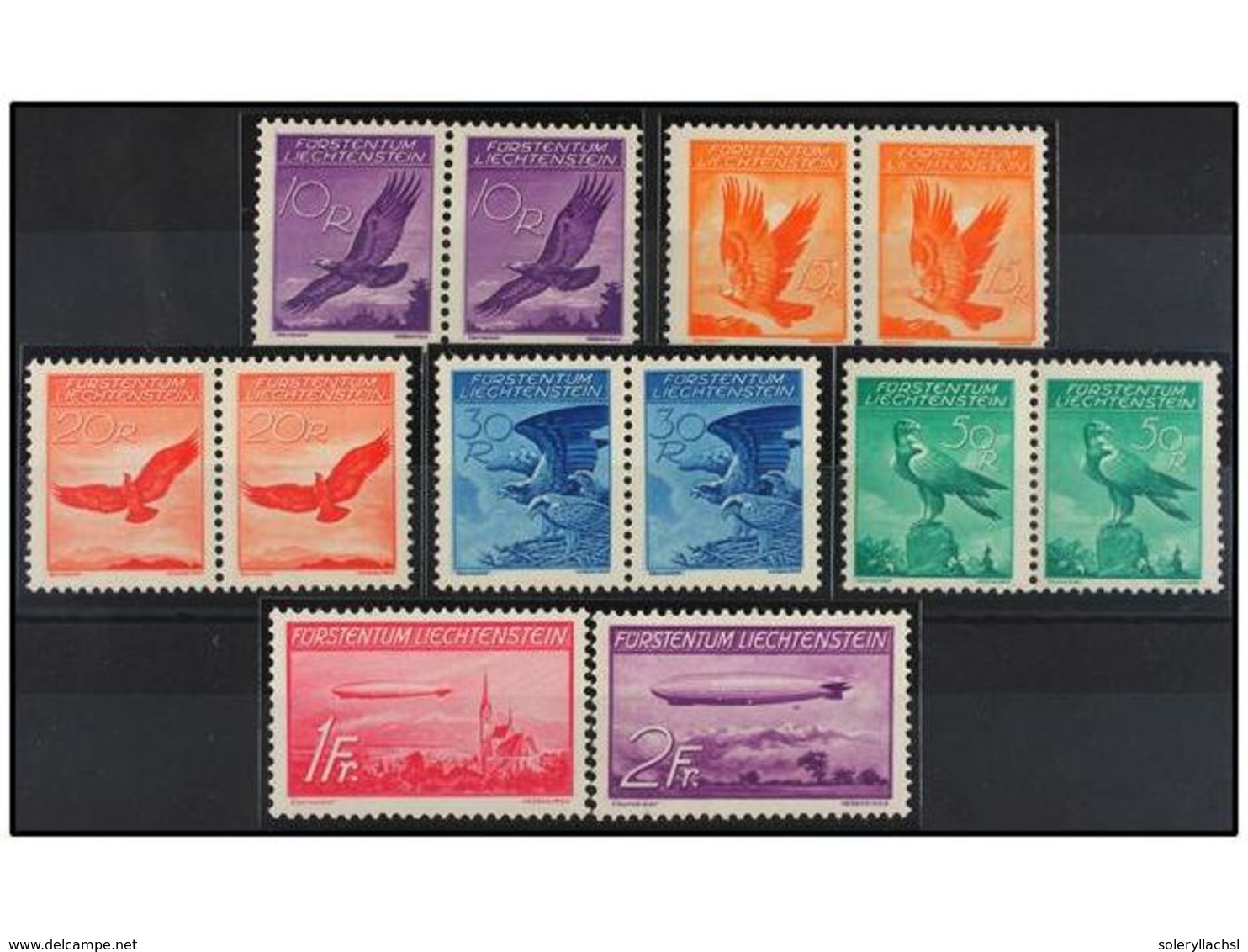 ** LIECHTENSTEIN. Yv.A9/13 (2), A15/16. 1934-36. Complete Sets, Never Hinged. LUXE. Yvert.850€. - Autres & Non Classés