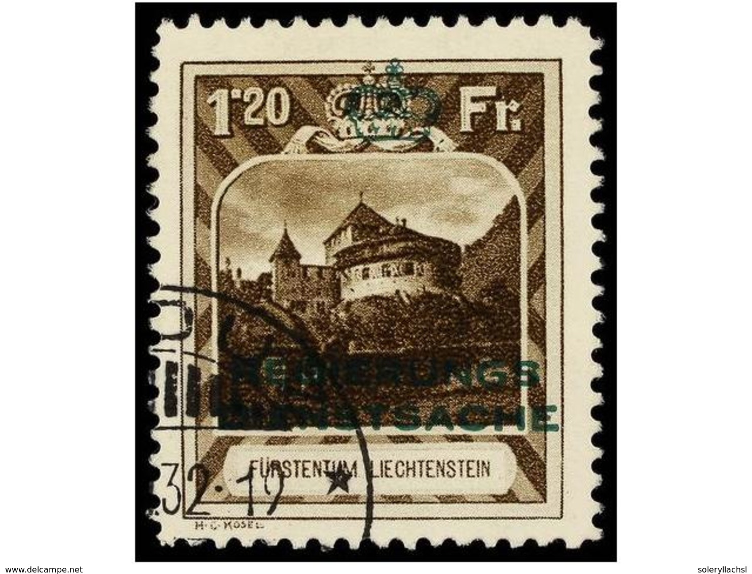 ° LIECHTENSTEIN. Mi.D 8B. 1932.  1,20 Fr.  Brown, Perf. 11 1/2. Fine In Used. Michel.460€. - Altri & Non Classificati