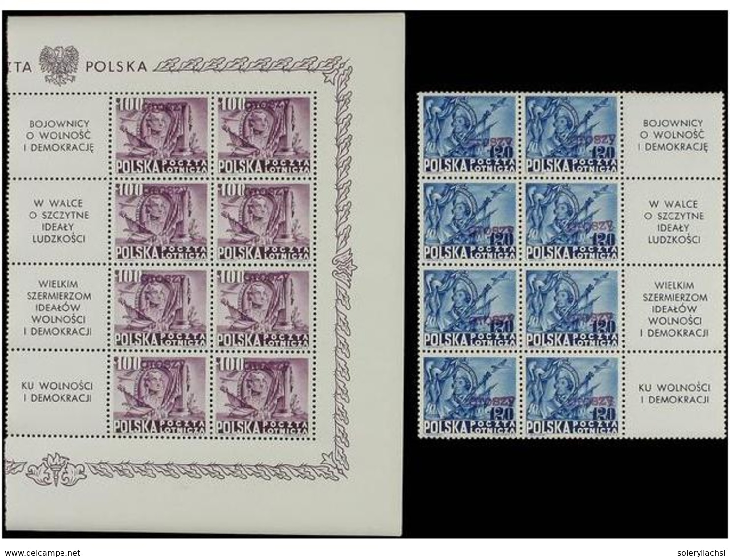 ** POLONIA. Mi.617/19. 1950. Roosevelt, Overprinted  GROSZY.  8 Complete Sets. 80 Gr. Signed GRYZEWSKI. Cat. 1.800€. - Sonstige & Ohne Zuordnung