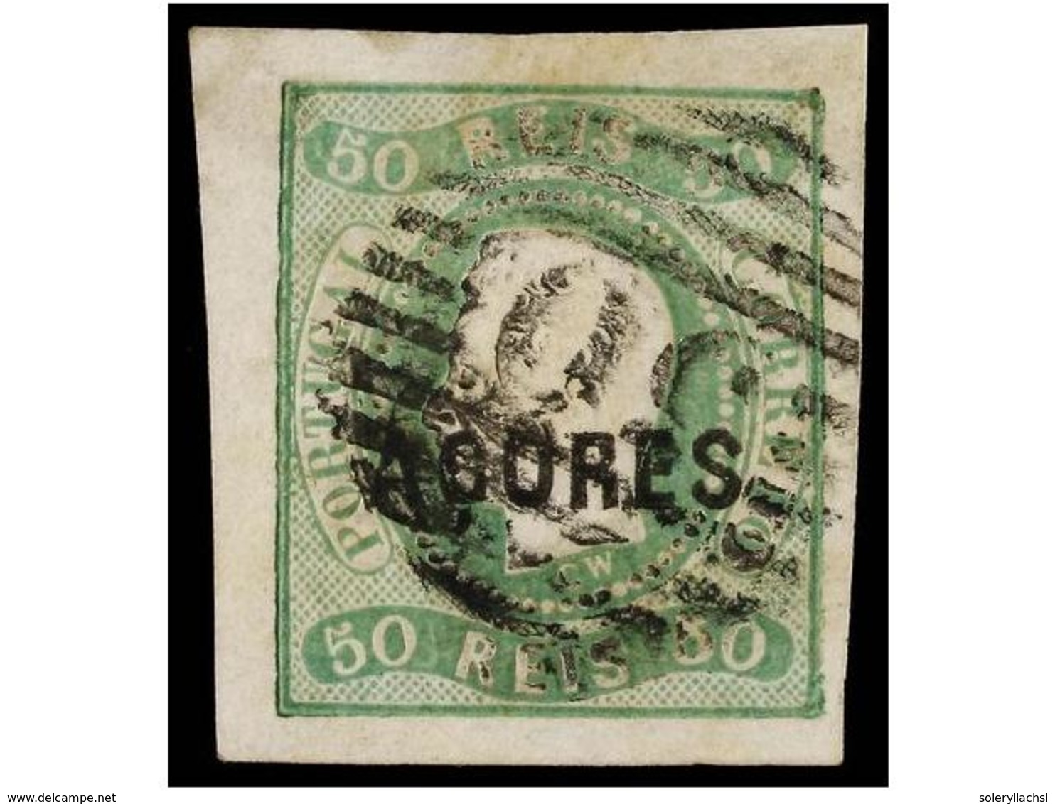 ° PORTUGAL: AZORES. Af.4. 1868.  50 Reis  Verde. MAGNIFICO EJEMPLAR. Afinsa.211€. - Autres & Non Classés