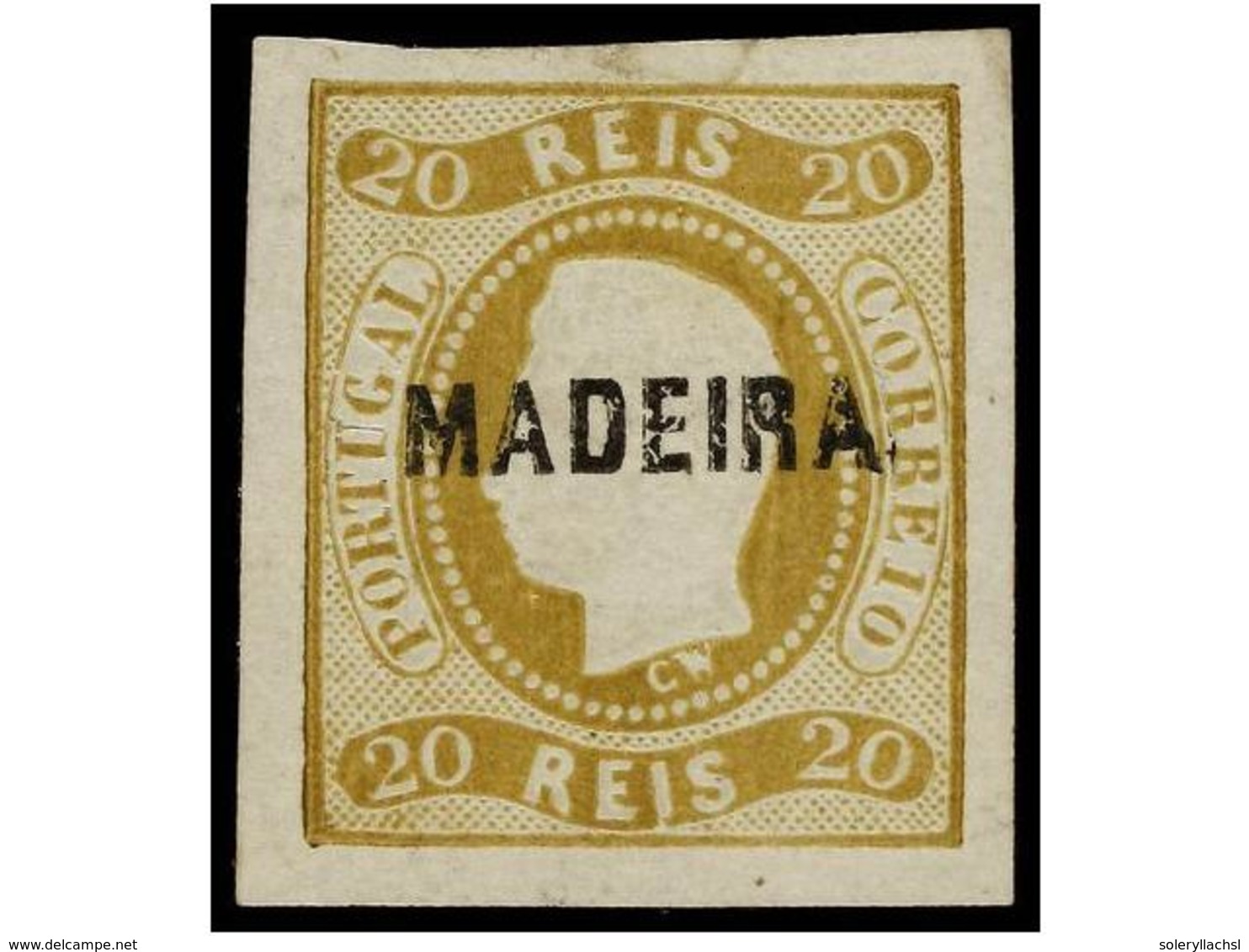 * PORTUGAL: MADEIRA. Af.2. 1868-70.  20 Reis  Bistre. MAGNÍFICO EJEMPLAR. Cert. ACDP. Afinsa.225€. - Andere & Zonder Classificatie