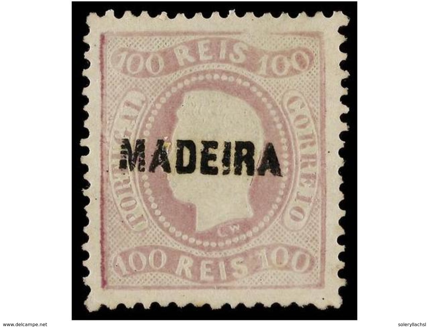 * PORTUGAL: MADEIRA. Af.13. 1868.  100 Reis  Lila. MAGNIFICO EJEMPLAR. Afinsa.806€. - Andere & Zonder Classificatie