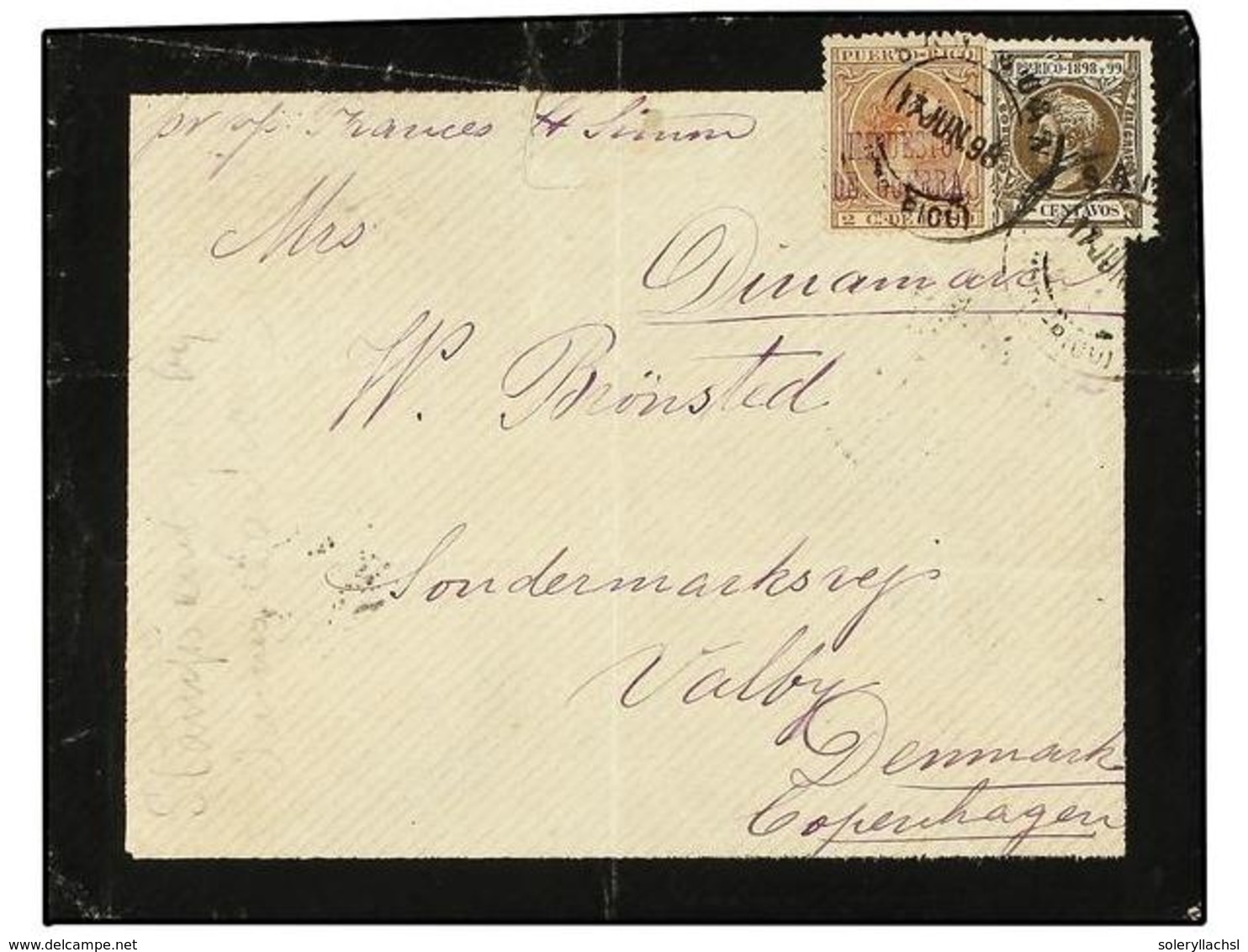 PUERTO RICO. Ed.141 + IG2. 1898. GUERRA ESPAÑA-USA. S. JUAN A NEW YORK.  8 Ctvos.  Castaño Y Sello De  2 Cts.  Castaño R - Andere & Zonder Classificatie