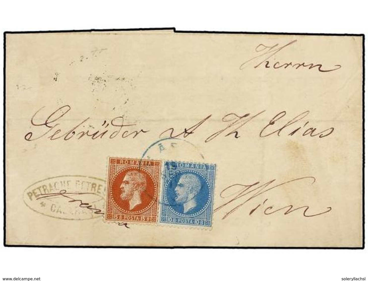 RUMANIA. Mi.39, 40. 1878. CALARASI To WIEN.  10 Bani  Blue And  15 Bani  Redbrown, Arrival On Back. - Autres & Non Classés