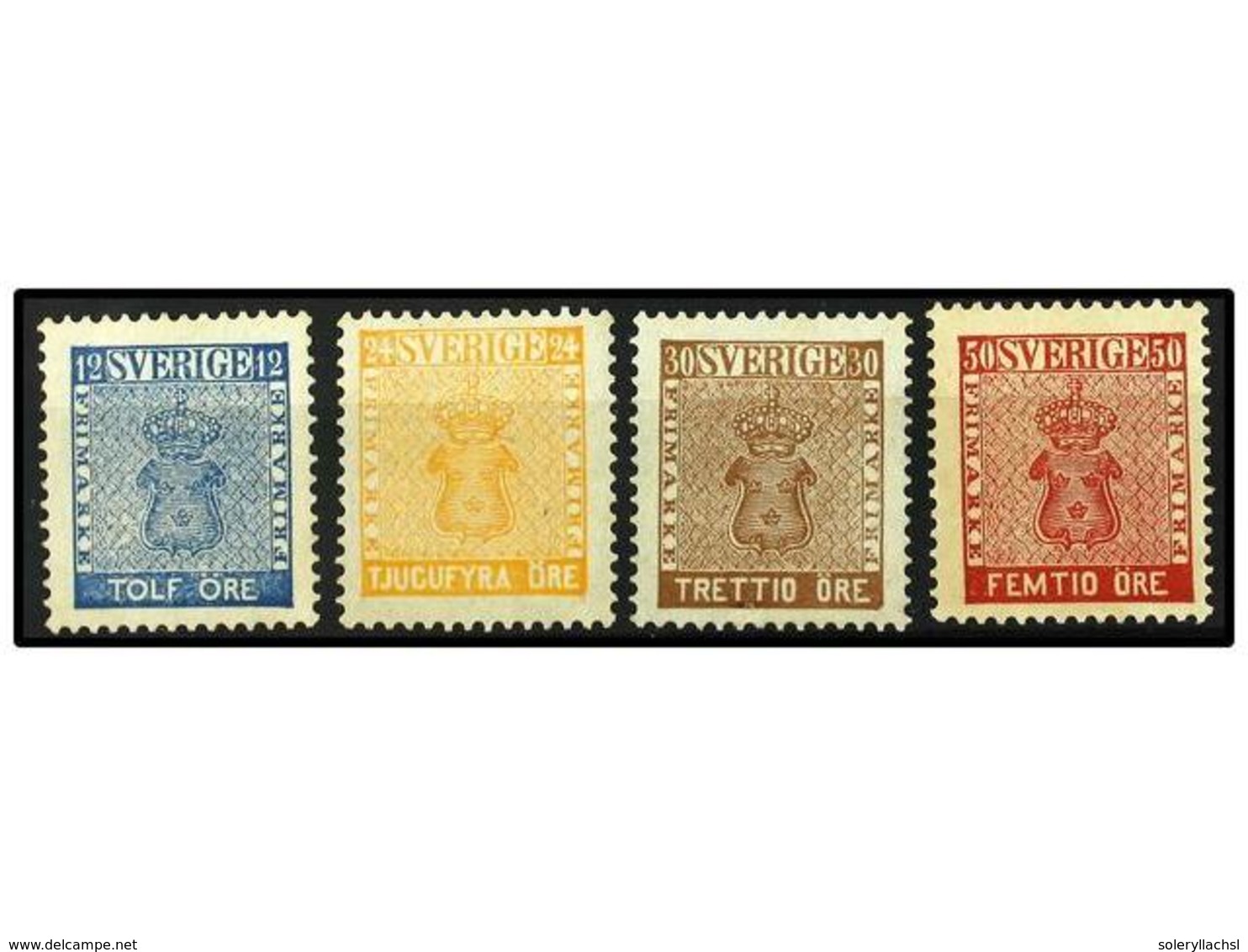 (*) SUECIA. Mi.9/12ND. 1858.  REPRINTS 1885. 12, 24, 30  And  50 Ore . Excelent Centered, Without Gum. Michel.480€. - Sonstige & Ohne Zuordnung