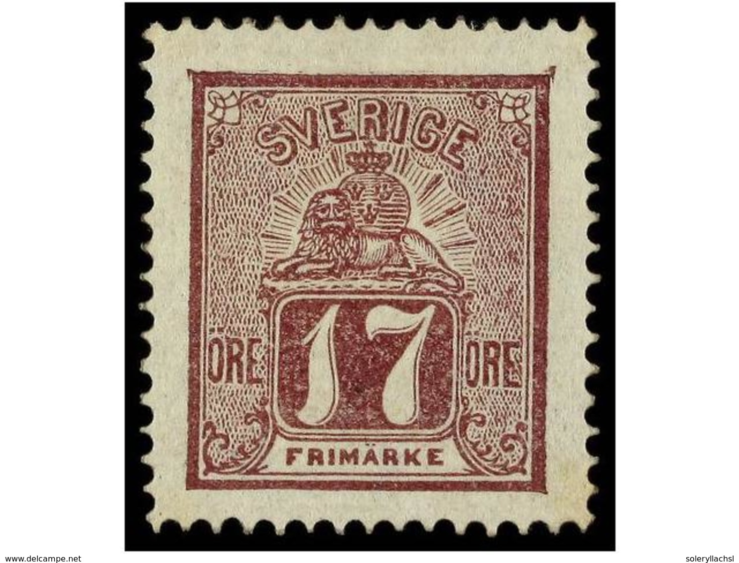 (*) SUECIA. Mi.15a. 1866.  17 Ore  Violet, Without Gum. Perfect Centered. Michel.700€. - Andere & Zonder Classificatie