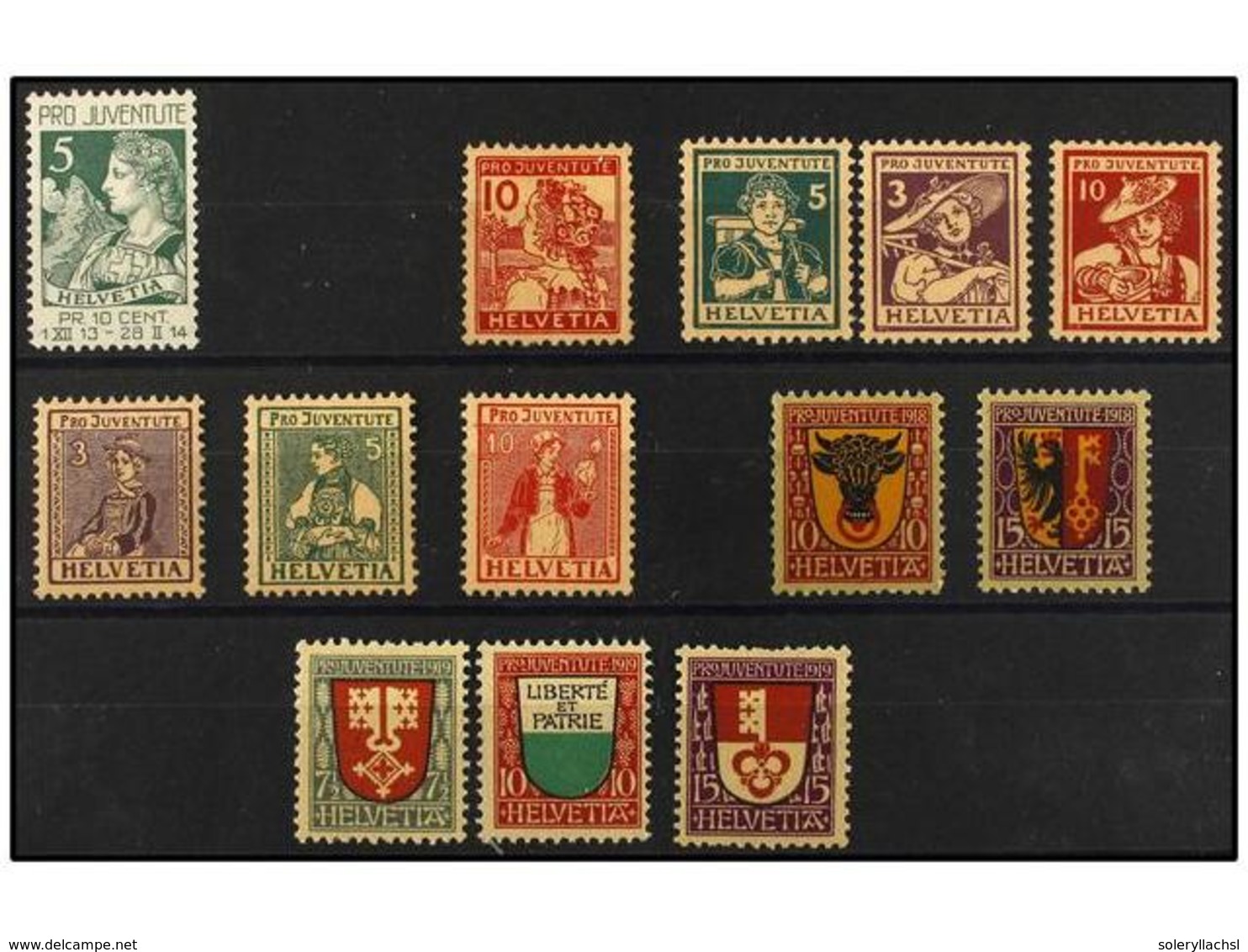 ** SUIZA. Yv.137, 150, 151/53, 154/56, 168/69, 173/75. 1913-19.  PRO JUVENTUTE.  COMPLETE SET (without Yv. 149). Never H - Sonstige & Ohne Zuordnung