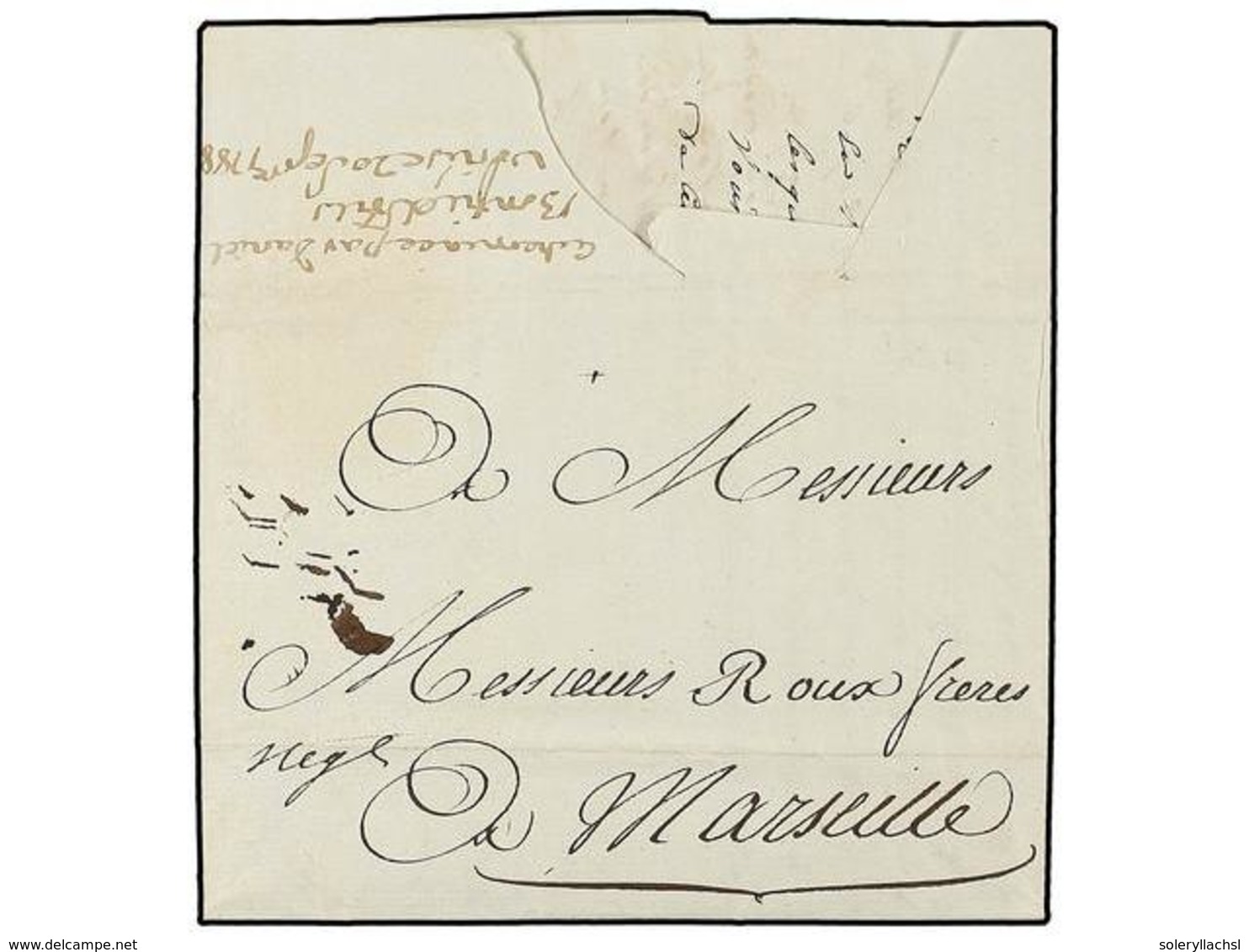 TURQUIA. 1788 (August 22). CONSTANTINOPLA To MARSEILLE. Entire Letter Sent Via VENEZIA. Manuscript Forwarding Agent  'Da - Sonstige & Ohne Zuordnung