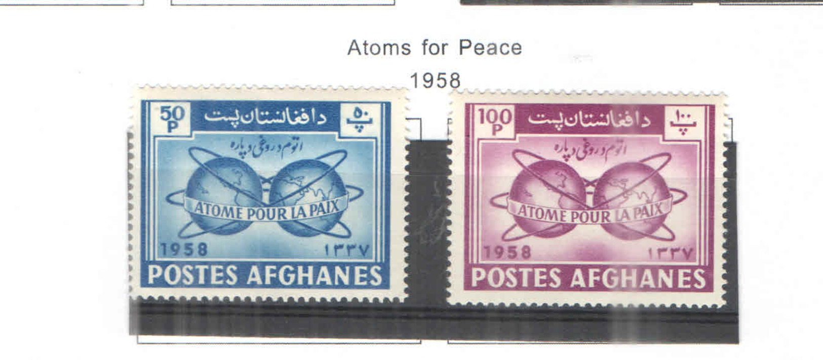 Afghanistan PO 1958  Atomo Per La Pace Scott.462+463+See Scan On Scott.Page; - Afghanistan