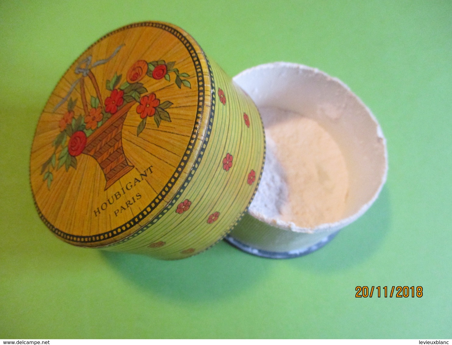 Maquillage/Boite De Poudre De Riz/HOUBIGANT/Paris/ Quelques Fleurs Naturelles/Vers 1930-50    PARF184 - Schoonheidsproducten