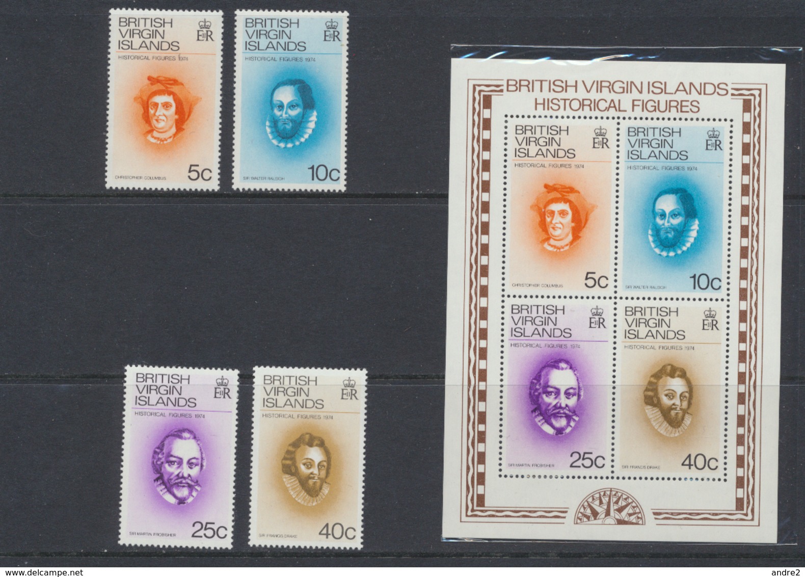 Vierges - British Virgin Islands 1974 Personnages Historiques  + BF *** MNH - Autres & Non Classés