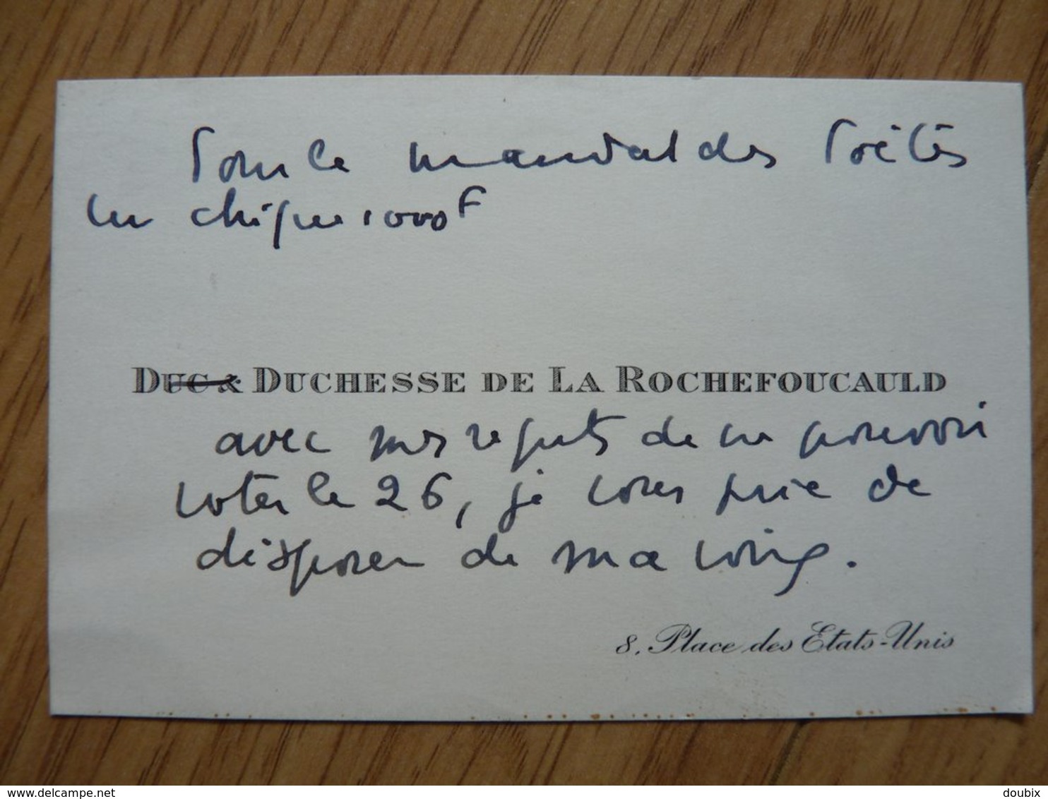 DUCHESSE Edmée DE LAROCHEFOUCAULD (1895-1991) Femme De Lettres. Jury FEMINA - 2 X AUTOGRAPHE à Pierre Béarn - Other & Unclassified