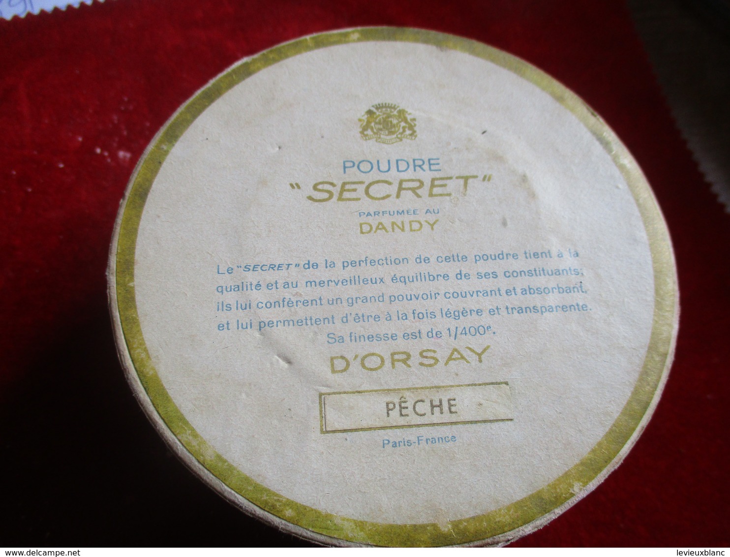 Maquillage/Boite de Poudre de riz/ D'ORSAY, Paris/ Poudre " Secret"/Parfumée au DANDY/ Pêche /Vers 1930-50    PARF187