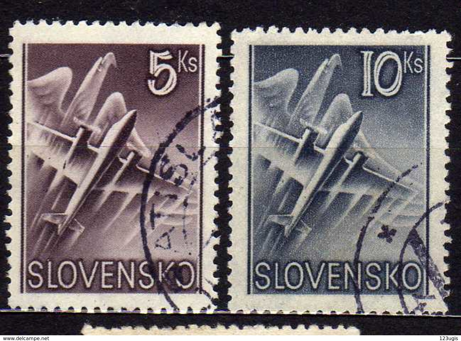 Slowakei / Slovakia, 1940, Mi 76-77, Gestempelt, Flugpost   [240319XXIV] - Oblitérés