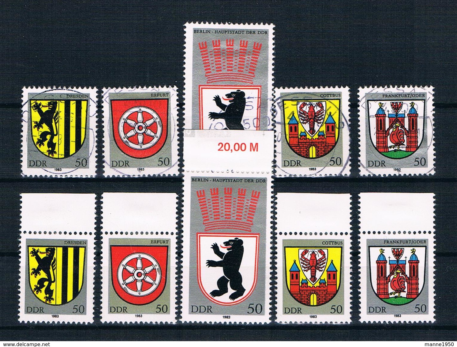 DDR 1983 Wappen Mi.Nr. 2817/21 Kpl. Satz ** + Gestempelt - Nuevos