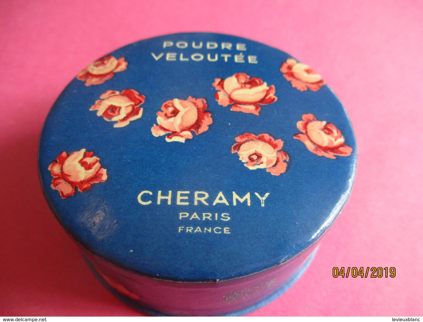 Maquillage/Boite De Poudre De Riz/ CHERAMY, Paris/ Poudre Veloutée / Pêche /Vers 1930-50    PARF188 - Schoonheidsproducten