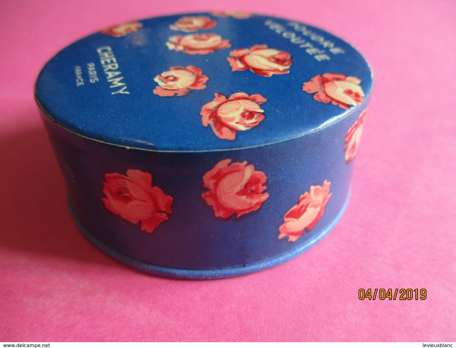 Maquillage/Boite De Poudre De Riz/ CHERAMY, Paris/ Poudre Veloutée / Pêche /Vers 1930-50    PARF188 - Beauty Products