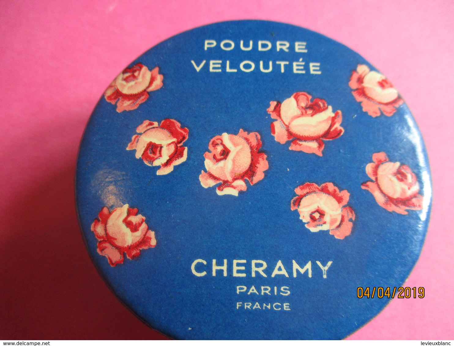 Maquillage/Boite De Poudre De Riz/ CHERAMY, Paris/ Poudre Veloutée / Pêche /Vers 1930-50    PARF188 - Kosmetika