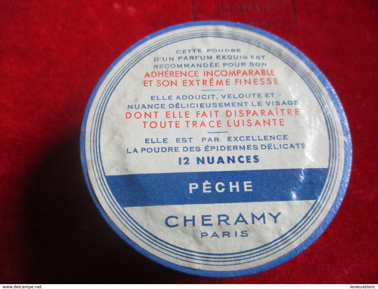 Maquillage/Boite de Poudre de riz/ CHERAMY, Paris/ Poudre Veloutée / Pêche /Vers 1930-50    PARF188